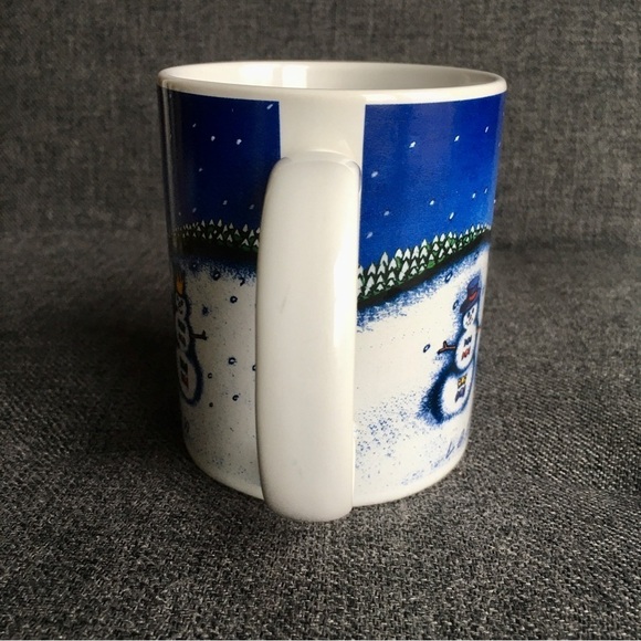 Lindt Chocolates “Let It Snow” Snowman Coffee Mug, Blue, White, 11 oz